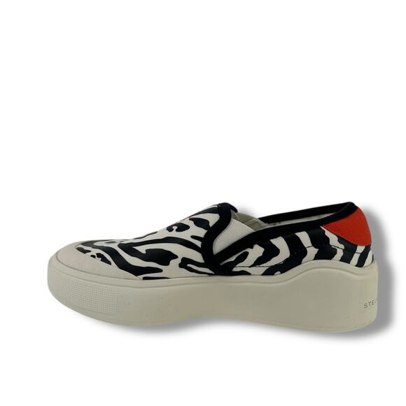 Adidas Stella McCartney Slip On Court Sneakers Shoes Womens Sz 9.5 Zebra Stripe - Picture 5 of 8